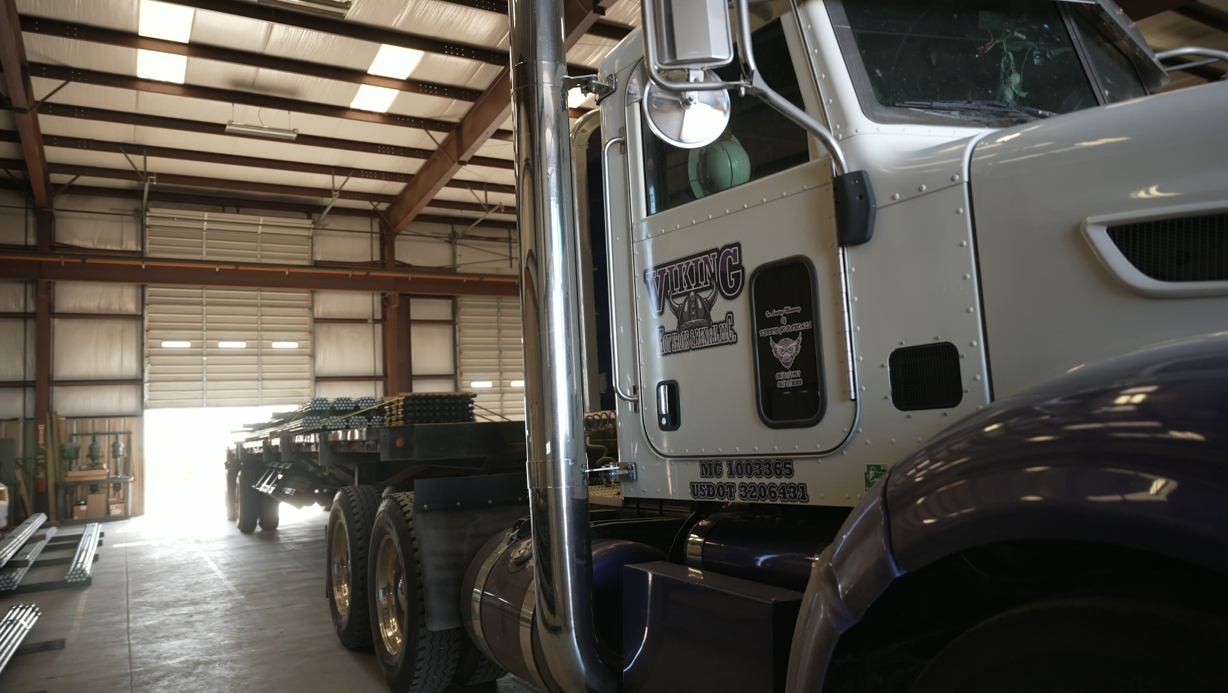Percheron delivery truck inside the facility